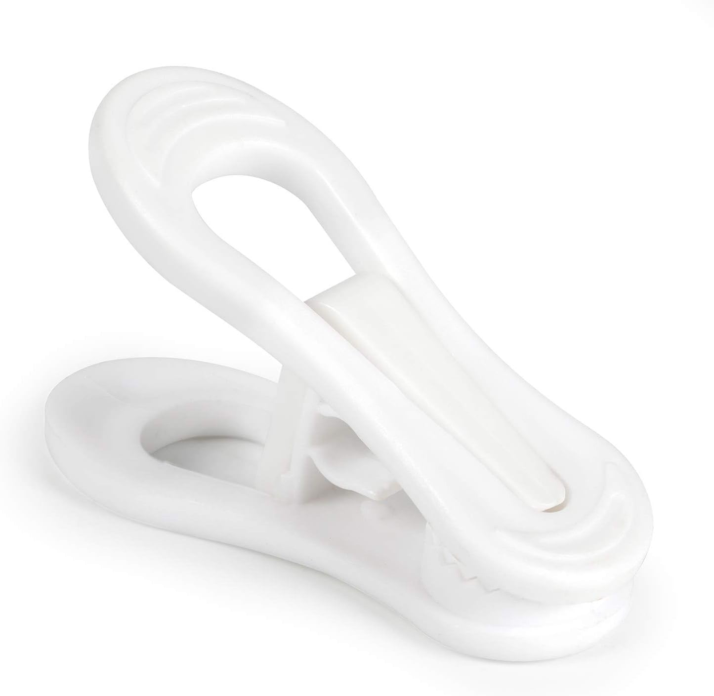 Tinfol White Plastic Hanger Clips, 24 Pack Hanger Clips- Strong Pinch Grip Finger Clips for Plastic Clothes Hangers, Multi-Purpose Hangers Clips