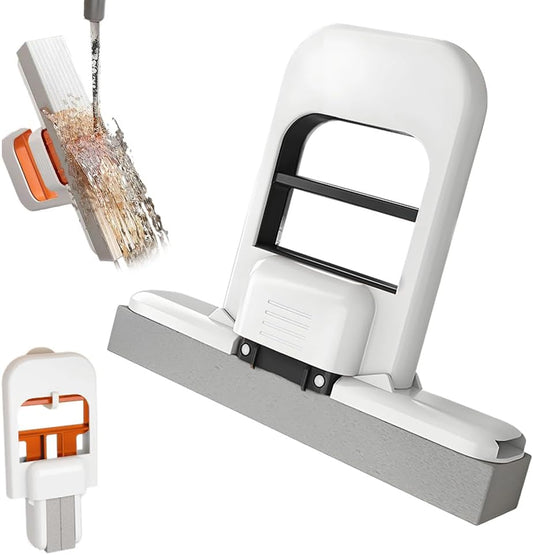 Mini Foldable Desktop Mop, Wet and Dry Portable Cleaning Sponge Mop,Self Squeezing Mini Sponge Mop with One Replaceable Head,for Small Spaces,Bathroom,Kitchen,Glass (Black/1pcs)