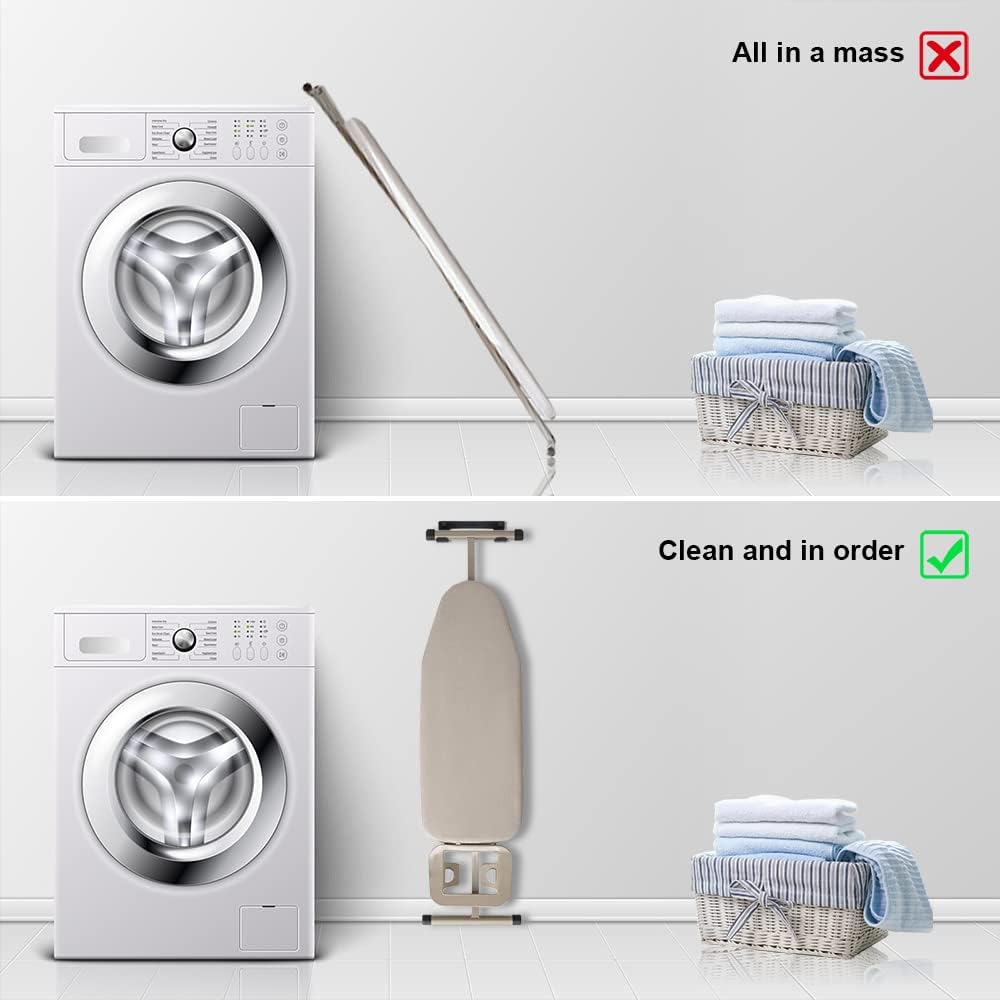 Ironing Board Hanger Wall Mount Ironing Board Holder Organizer Wall Rack for Laundry Rooms Storage Rack Hanging Shelf Hanger (Black)