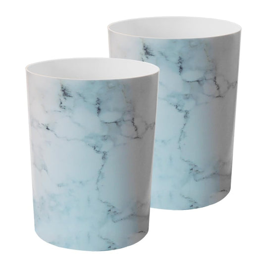 Feisco Small Trash Can for Bathroom, 2 Gallon Trash Can Trash Bin Wastebasket Garbage Can for Kitchen,Bathroom Office, Bedroom,Dorms,Laundry Room (White, 2 Pack)