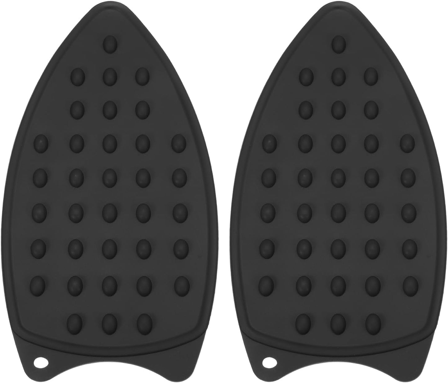 PATIKIL Silicone Iron Rest Pad, 2 Pcs Multipurpose Hot Heat Resistant Iron Rest Plate Protective Pad for Ironing Board Hot Resistant Steamer Steam Compact Mat, Black