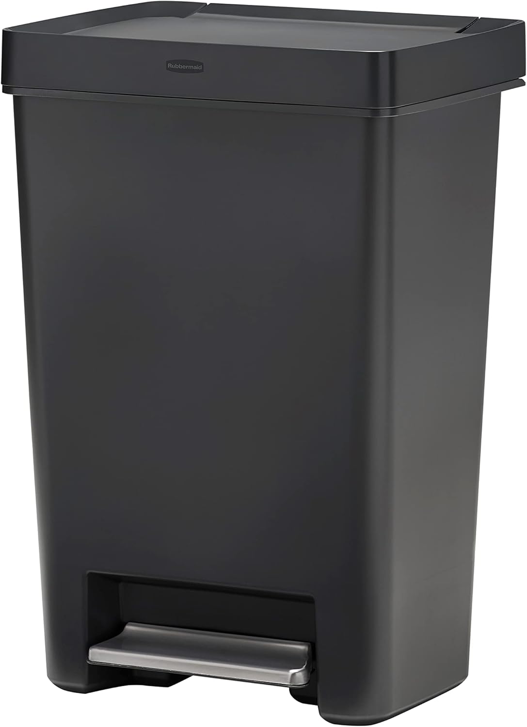 Rubbermaid Premier Series II Step-On Trash Can for Home and Kitchen, with Lid Lock and Slow Close, 12.4 Gallon, Charcoal, for Home/Kitchen/Garage/Apartment/Office