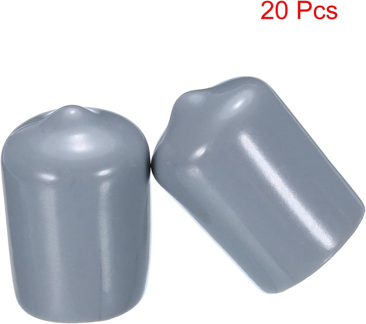 uxcell 20pcs Rubber End Caps 16mm(5/8") ID Vinyl PVC Round Tube Bolt Cap Cover Screw Thread Protectors Grey