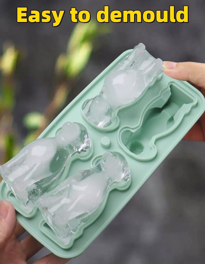 Cute 3D Labrador Dog Silicone Ice Cube Tray Mold Cartoon Animal Ice Box BPA-Free (Pink)