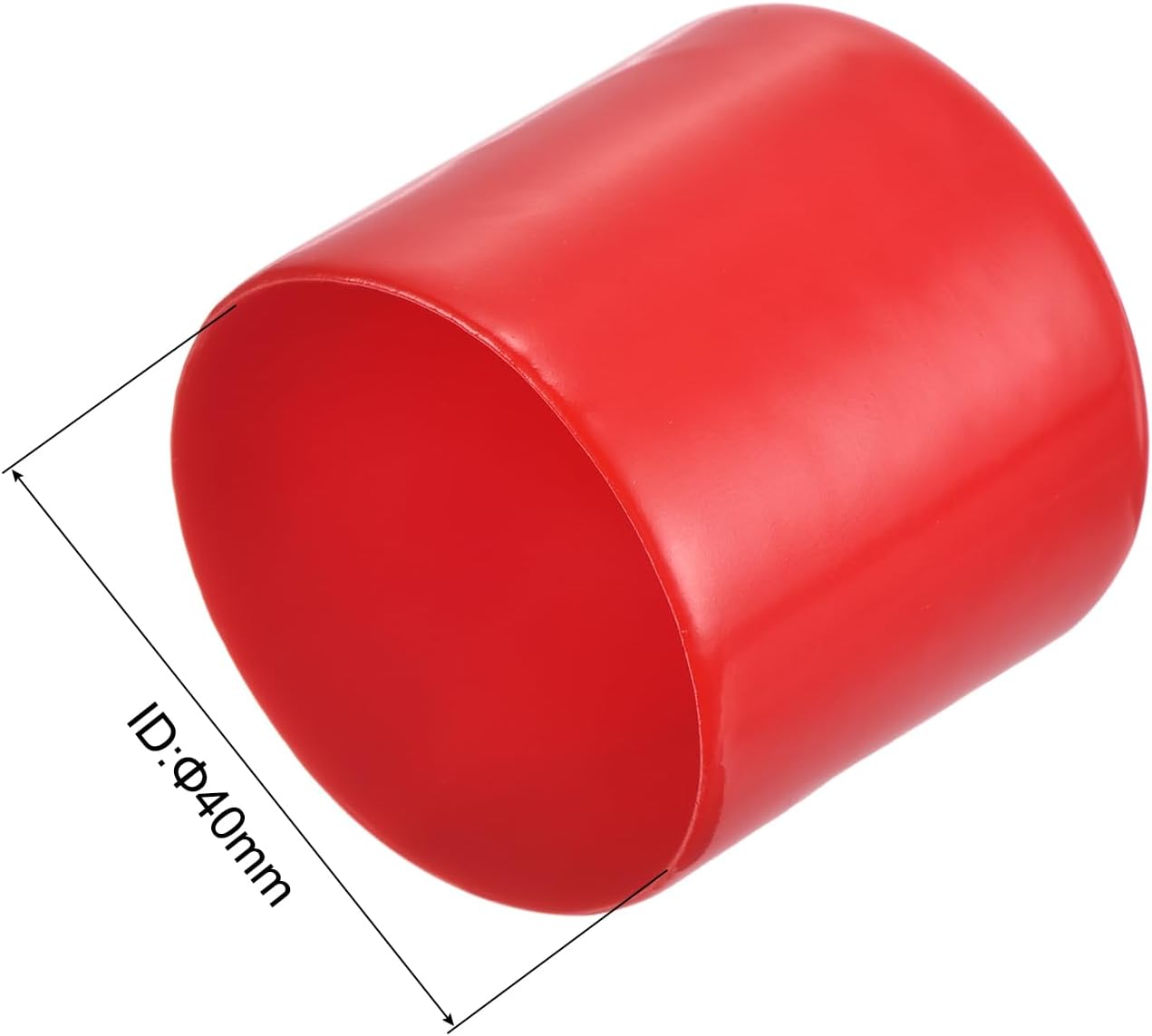uxcell 20pcs Rubber End Caps 40mm ID Vinyl Round Tube Bolt Cap Cover Thread Protectors Red