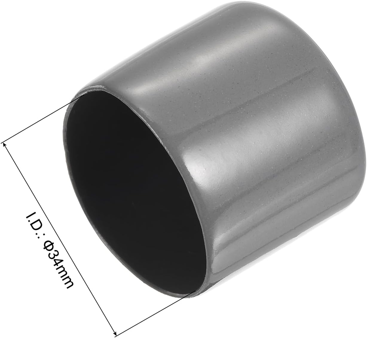 uxcell 20pcs Rubber End Caps 34mm ID Vinyl Cap Cover Screw Protectors Dark Grey
