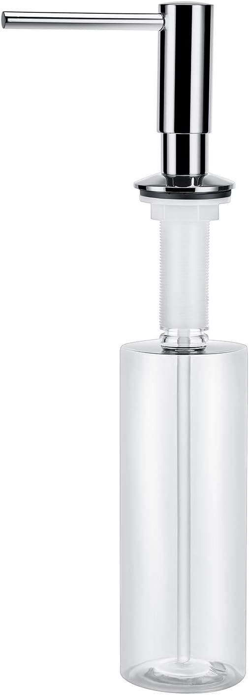 Samodra Sink Soap Dispenser, Metal Pump Head Liquid Lotion Countertop Kitchen Bathroom Soap Dispenser with 12 OZ PET Bottle