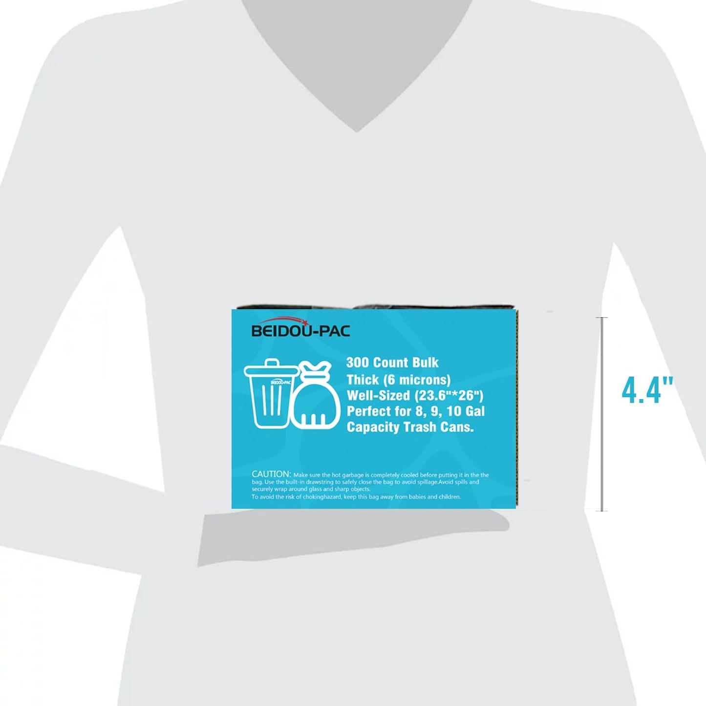 Trash Bags 8-10 Gallon, 300 Count Bulk, Clear Plastic Recycling Bags, Multi-purpose Garbage Bags Can Liners for Business Home Kitchen Commercial and Industrial