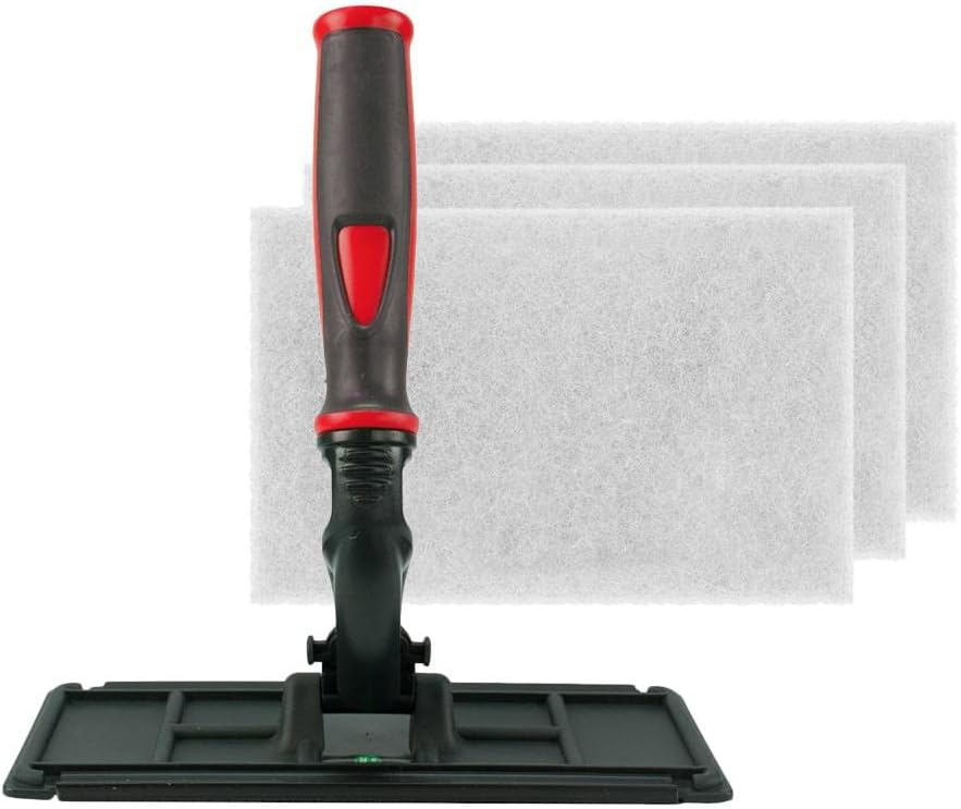 XERO Red Techno Pad Window Cleaning Kit with White Scrub Pads