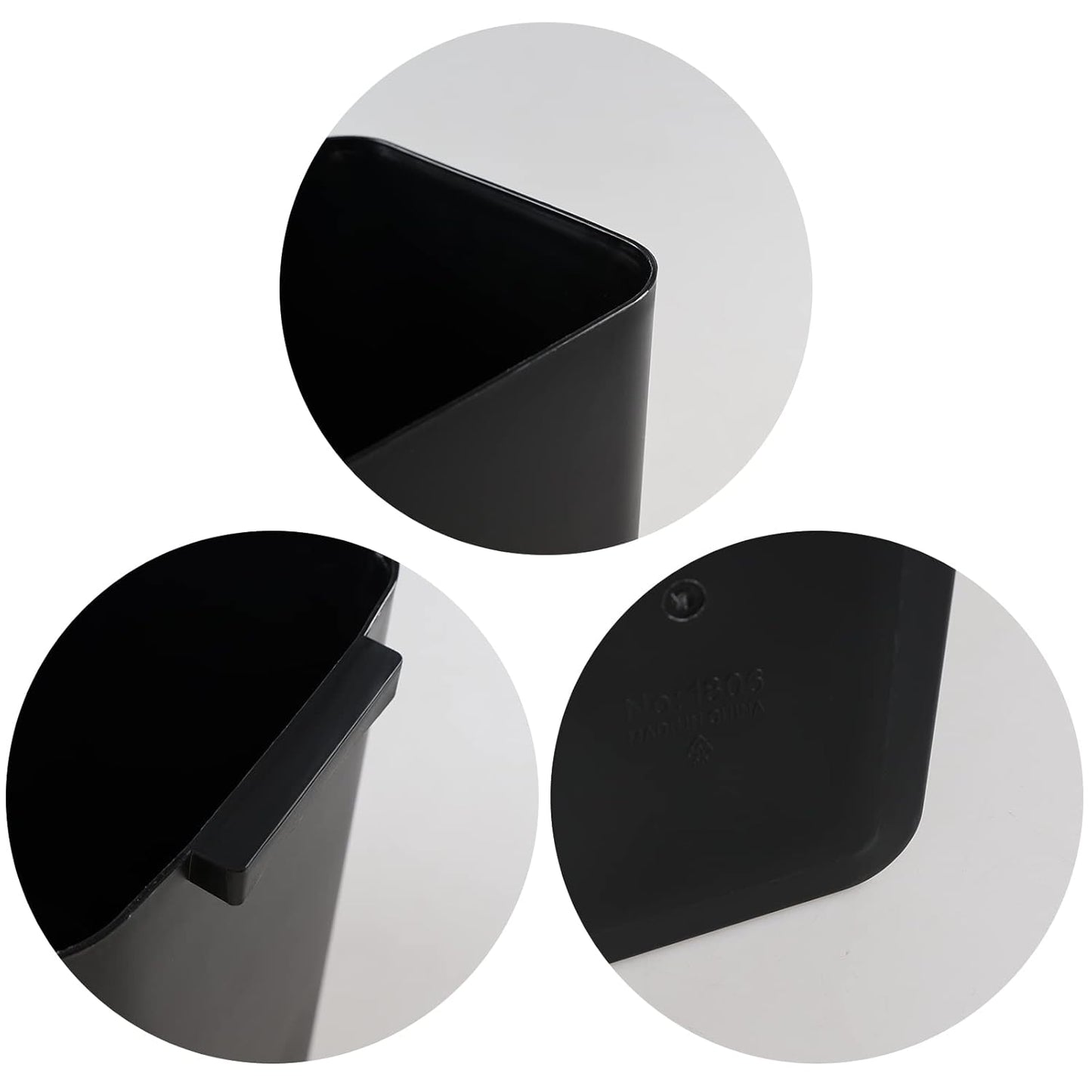 Gainhope 3-Pack 4.5 Gallon Plastic Small Trash Can Wastebasket, Black Garbage Container Bin for Under Desk, Office, Bathroom, Living Room, Classroom