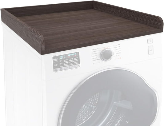 Washer Dryer Countertop Only,Edge Rails-27.5" Depth*27.5" Width Laundry Room Organization,High-Adhesion Non-Slip Protective Layer,with Edge Rails (Brown)