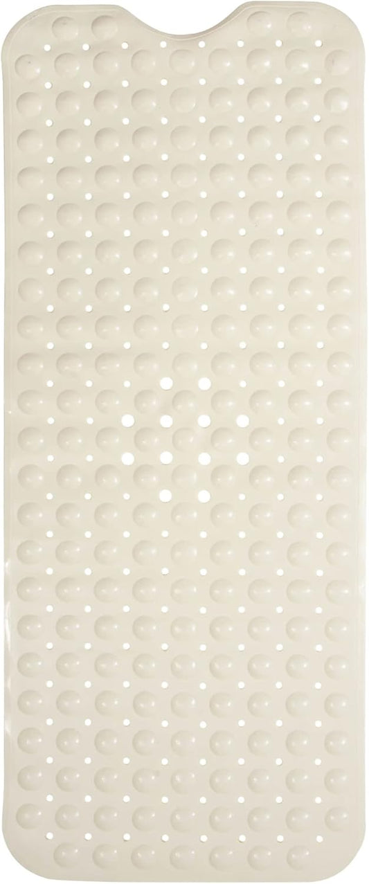 ENKOSI Bath Mat - Large Non Slip Bathtub & Shower Mat - Extra Long 40 x 16 Inch Bathroom Mats for Tub Nonslip Anti Slip Bathmats (40x16 Pearl White 1-Pack)