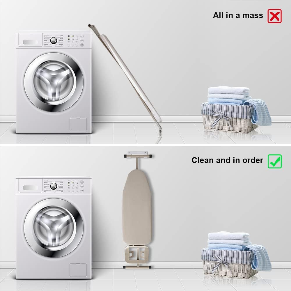 Ironing Board Hanger Wall Mount Ironing Board Holder Organizer Wall Rack for Laundry Rooms Storage Rack Hanging Shelf Hanger (White)