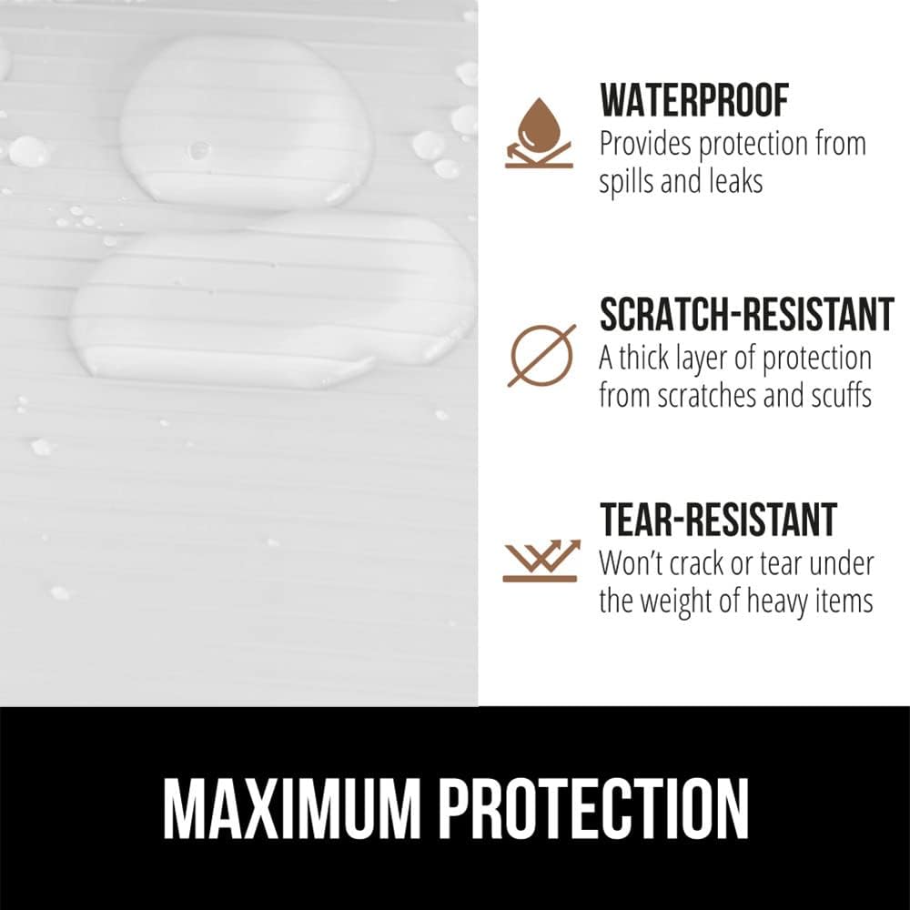 GORILLA GRIP DuraGuard Shelf Liner, 24x30 Non-Adhesive Cabinet Liners for Kitchen Drawers, Shelves, Refrigerator, Pantry Storage, Bathroom Closet, Durable Waterproof BPA Free Ribbed Plastic, White