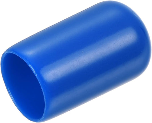 uxcell 20pcs Rubber End Caps 9mm ID Vinyl PVC Round Tube Bolt Cap Cover Screw Thread Protectors Blue