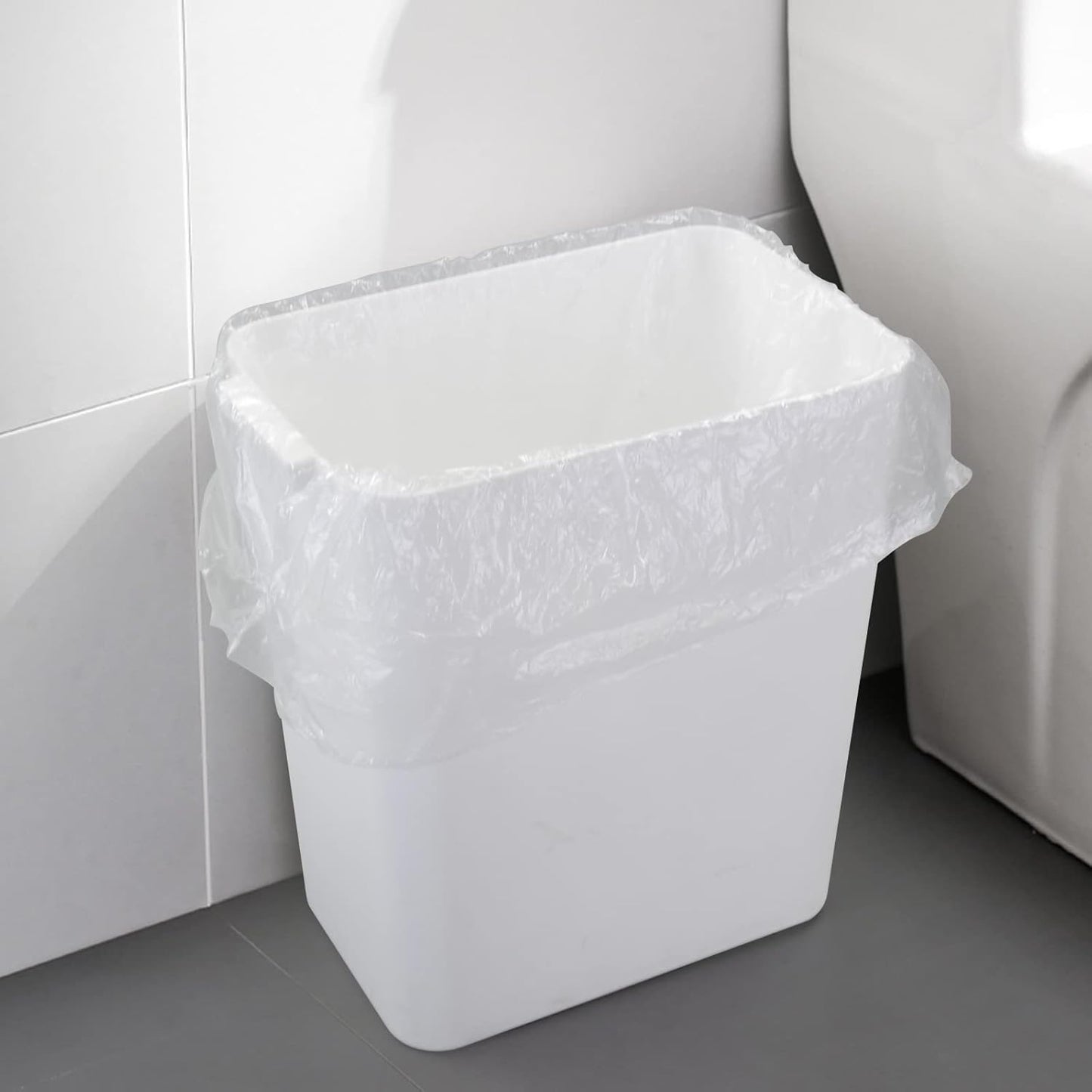 3-Pack 4.5 Gallon Trash Can Wastebasket, Garbage Container Bin, White