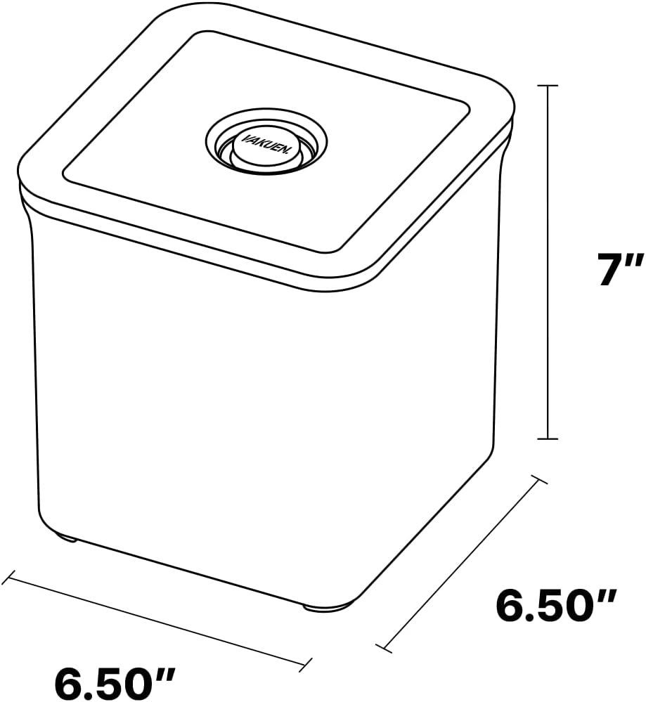 VAKUEN Premium Airtight Food Storage Containers, 3.28qt 1 Piece, Smart One-Click Seal Lid, No Hinges, Patented Double Silicone Lining, 100% Leak Proof, BPA-FREE, Dishwasher, Microwave Safe