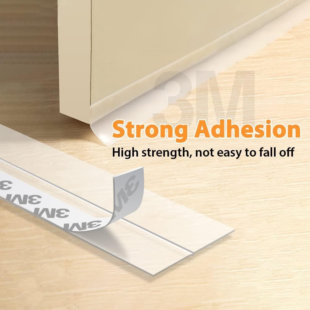 36 Ft Door Weather Stripping Door Seal Strip Tape,Silicone Door Draft Stopper,Self Adhesive Shower Door Bottom Seal and Door Insulation Strip for Door Frame Windows and Glass Gaps (Transparent, 25mm)