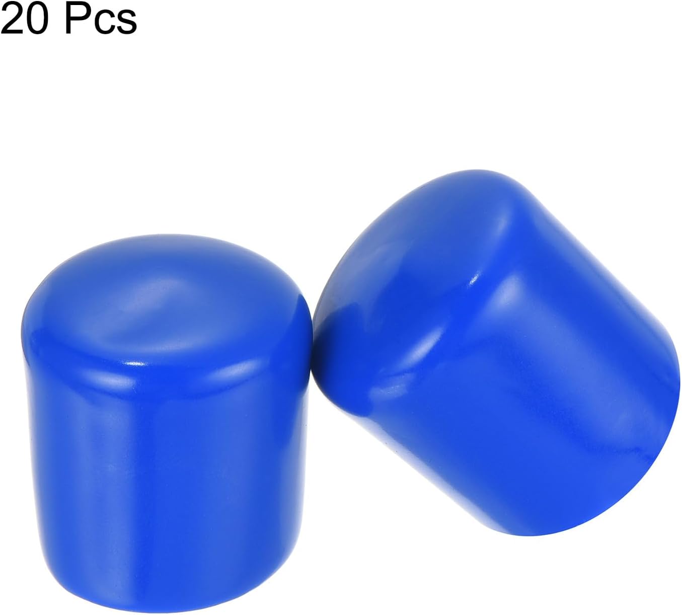 uxcell 20pcs Rubber End Caps 24mm ID Vinyl Round Tube Bolt Cap Cover Screw Thread Protectors Blue