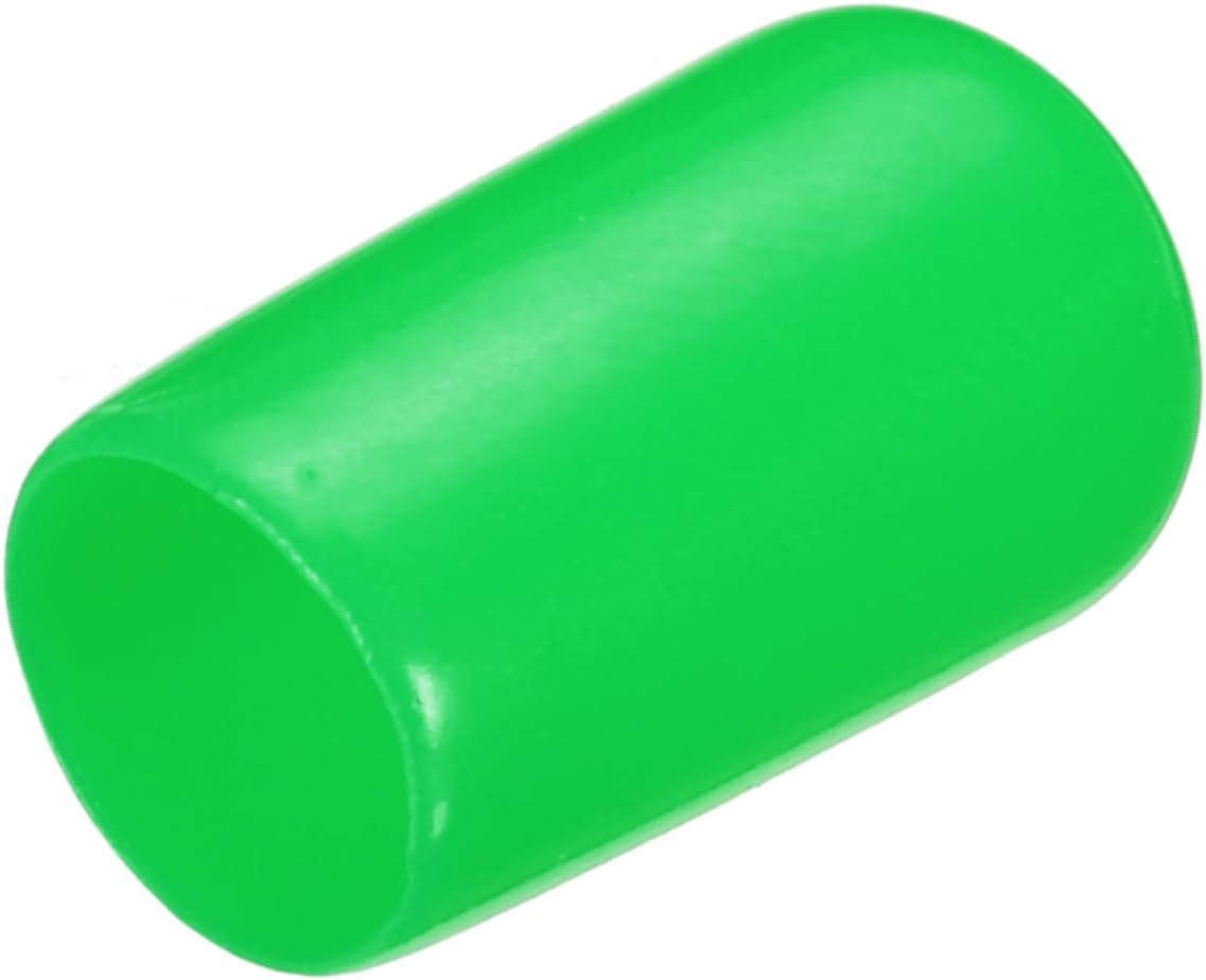 uxcell 20pcs Rubber End Caps 8mm(5/16") ID Vinyl PVC Round Tube Bolt Cap Cover Screw Thread Protectors Green