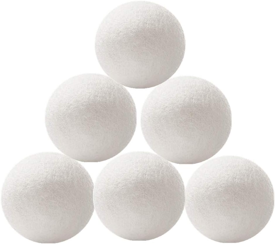 Wool Dryer Balls 6 Pack - XL Premium Reusable Dryer Balls Replace Laundry Drying Natural Fabric Softener