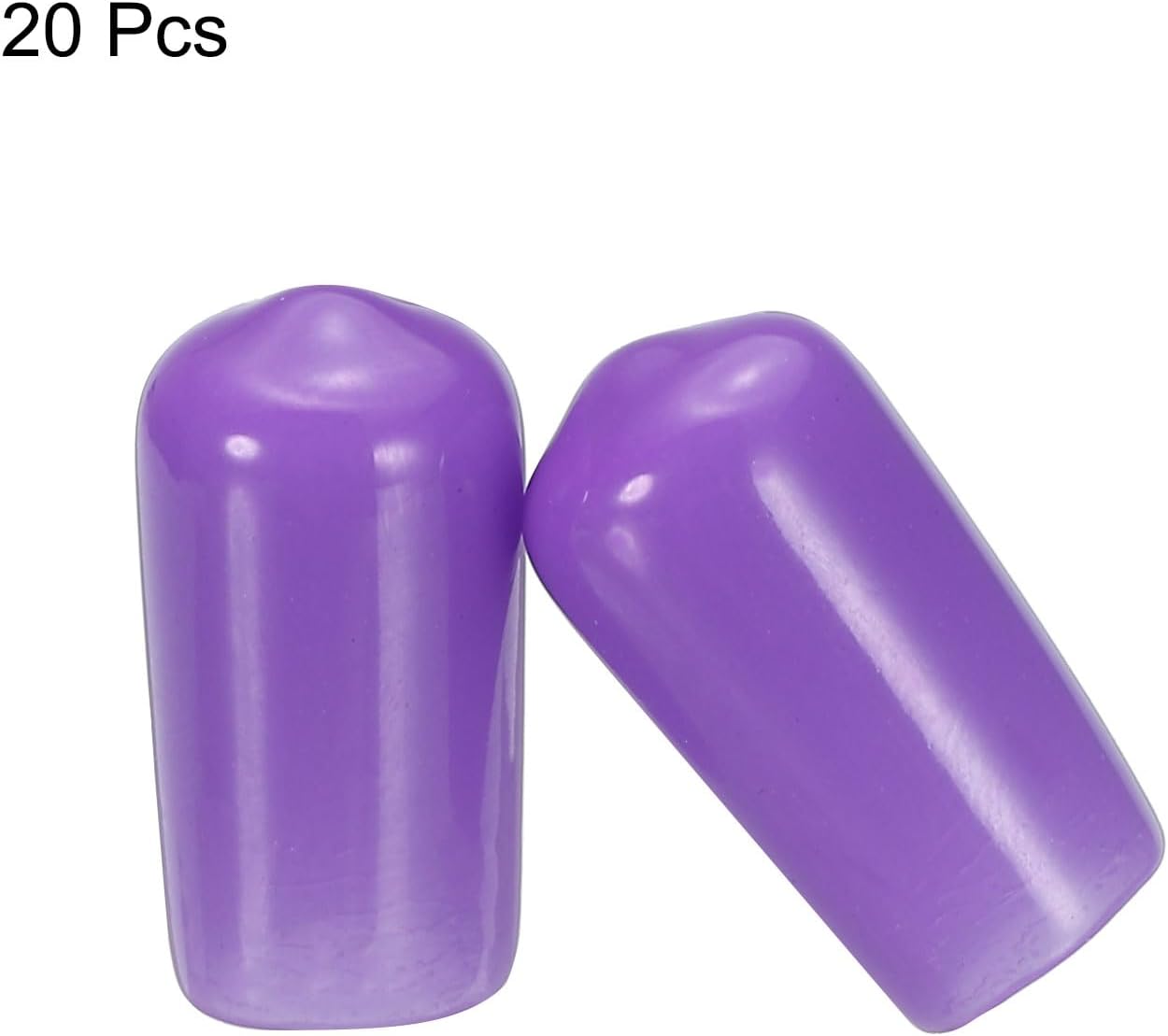 uxcell 20pcs Rubber End Caps 10mm(3/8") ID Vinyl PVC Round Tube Bolt Cap Cover Screw Thread Protectors,Purple