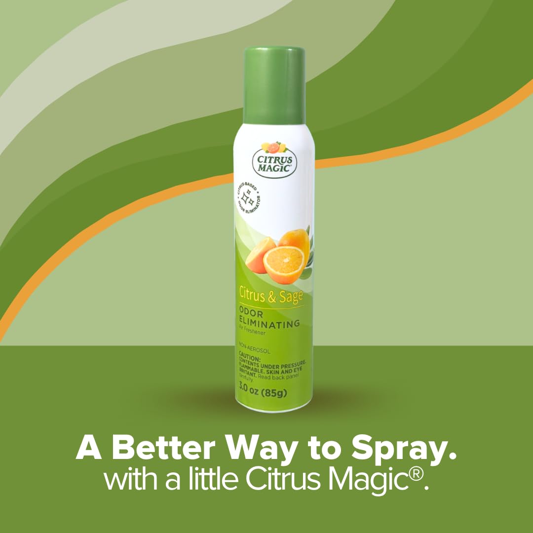 Citrus Magic Odor Eliminating Air Freshener Spray, Citrus and Sage, 3-Ounce, Pack of 3