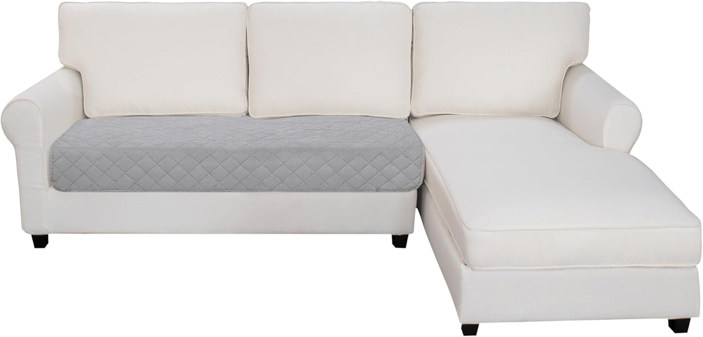 Easy-Going Sectional Couch Covers for Dogs L Shape Sofa Cover Reversible Sofa Slipcover Chaise Lounge Cover Furniture Protector Cover for Pets Dog Cat (30 x 50 inches, Light Gray/Ivory)