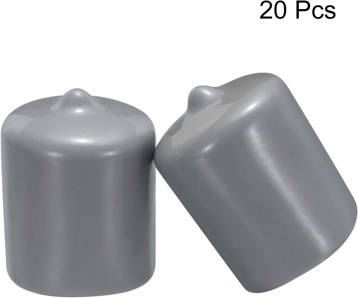 uxcell 20pcs Rubber End Caps 22mm(7/8") ID Vinyl PVC Round Tube Bolt Cap Cover Screw Thread Protectors Grey
