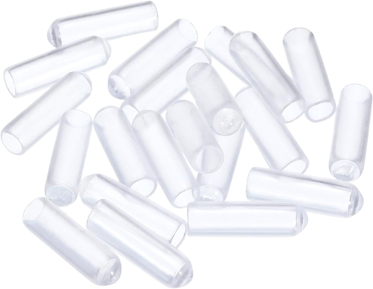 uxcell 20pcs Rubber End Caps 4mm ID Vinyl PVC Round Tube Bolt Cap Cover Screw Thread Protectors Clear