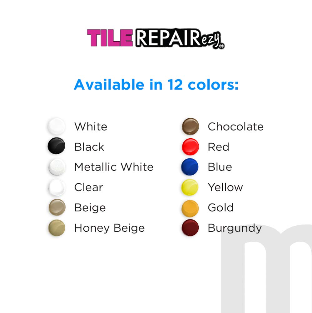 MagicEzy Tile RepairEzy - Professionally and Easily Touch-Up Tile Chips over 1 mm on Porcelain and Ceramic Surfaces - Yellow