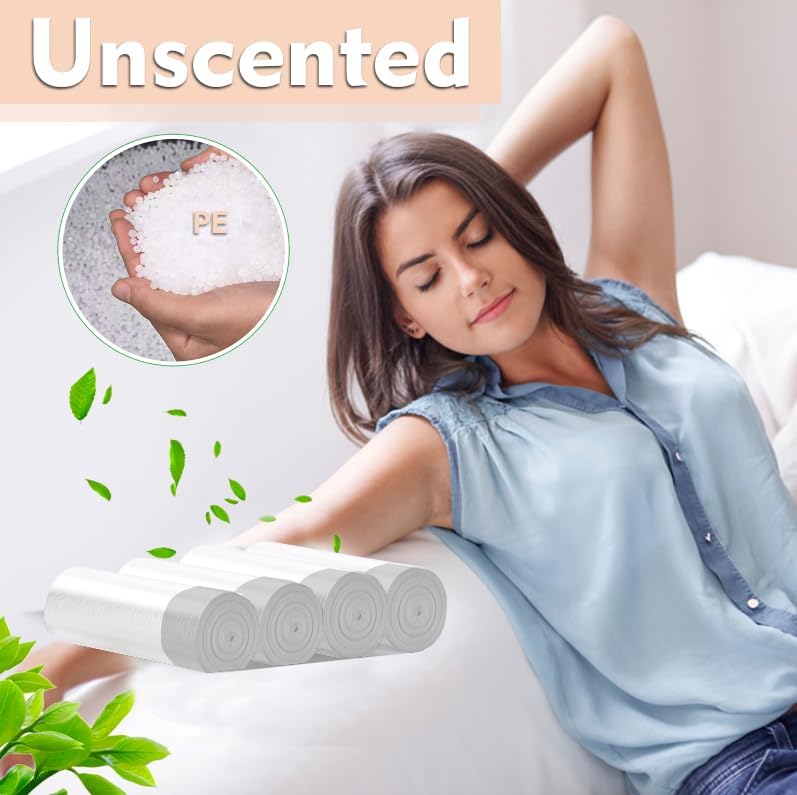 4 Gallon Trash-Bags Small-Bathroom Garbage-Bag Drawstring - Strong Kitchen White 200 Count Plastic Unscented For Can Car Disposable Recycling Office Size Waste Basket Inwaysin