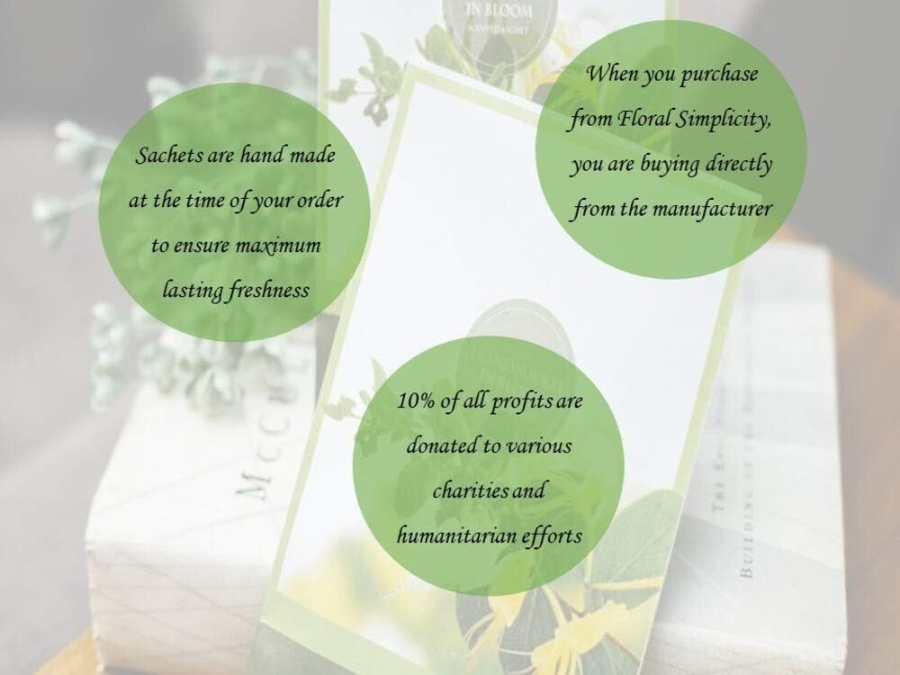 Floral Simplicity Sugar Plum Scented Sachets Pack of 6, Fall & Winter - Long-Lasting Scented Bags, Home Fragrance, Air Freshener & Deodorizer for Closet, Room, Drawer, or Cars, Made in USA