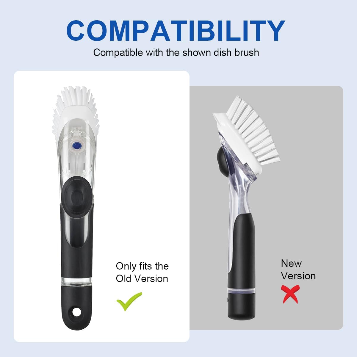 LANMU Dish Brush Holder Compatible with OXO Soap Dispensing Brush (Old Version), Dish Wand Caddy Storage for Kitchen Sink Counter, Auto-Draining, Silicone