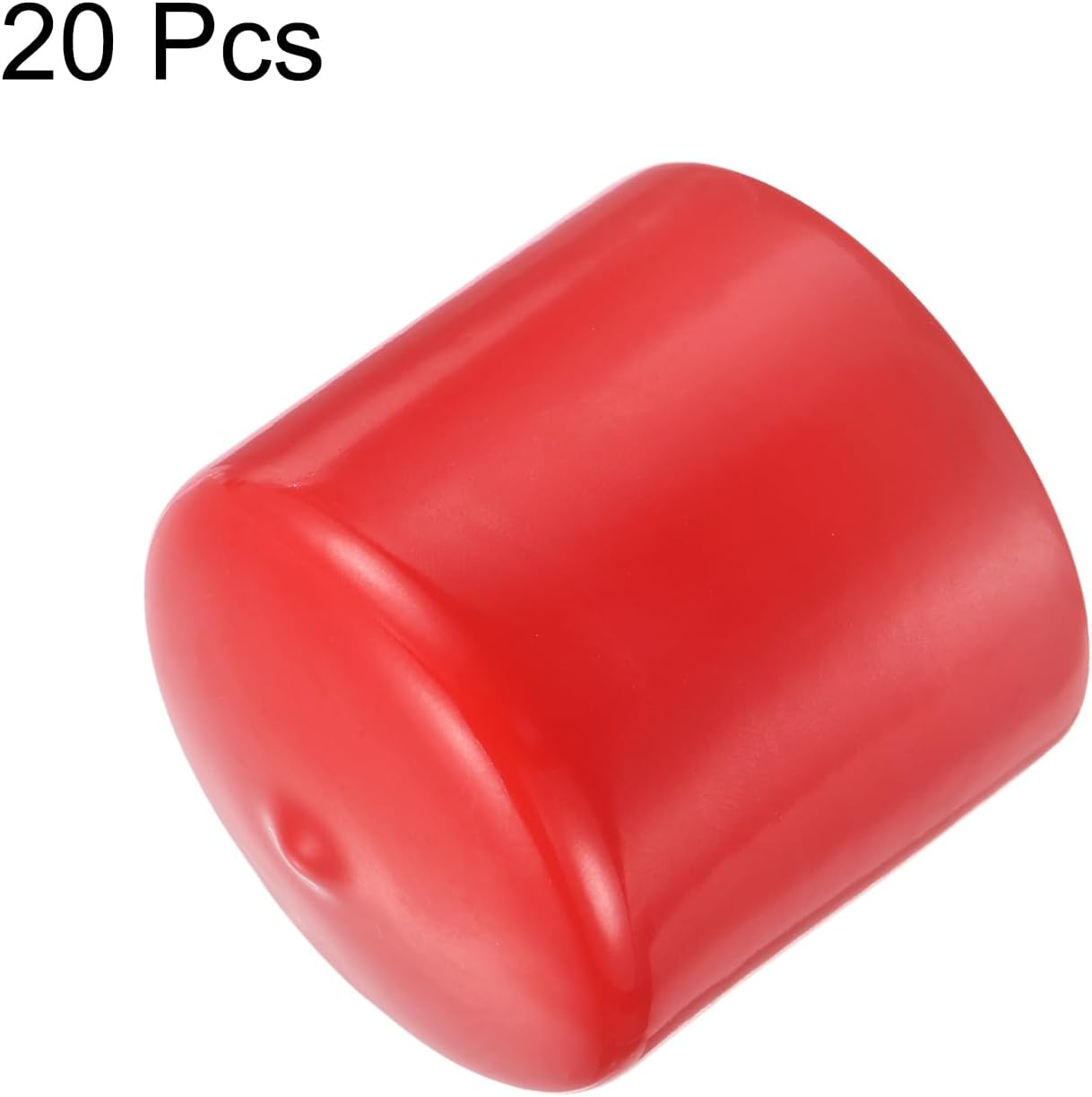 uxcell 20pcs Rubber End Caps 48mm ID Vinyl Round Tube Bolt Cap Cover Thread Protectors Red