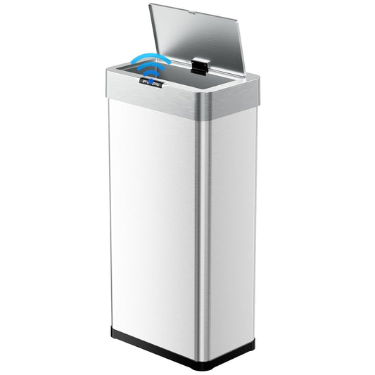 TLSUNNY 18.5 Gallon Motion Sensor Trash Can,Touchless Automatic Garbage Can,Brushed Stainless Steel Smart Bin,with Bag Holder,Soft Close Lid,for Kitchen,Office,RV,Bedroom,Living Room (Silver, 70L)