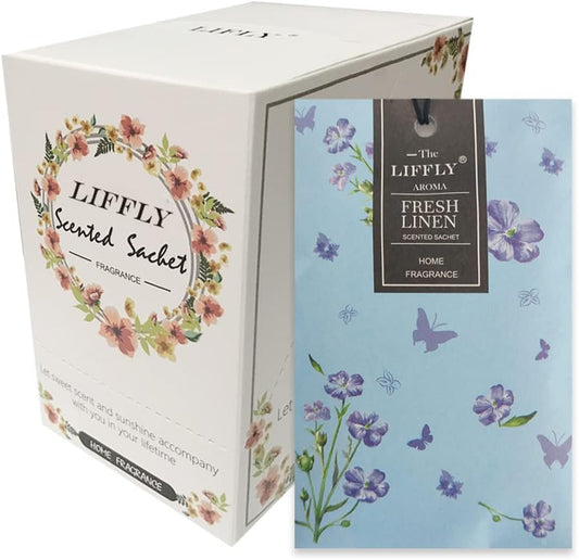 14 PCS Fresh Linen Scented Sachets Bags for Drawers and Closets Long-Lasting Gift Box