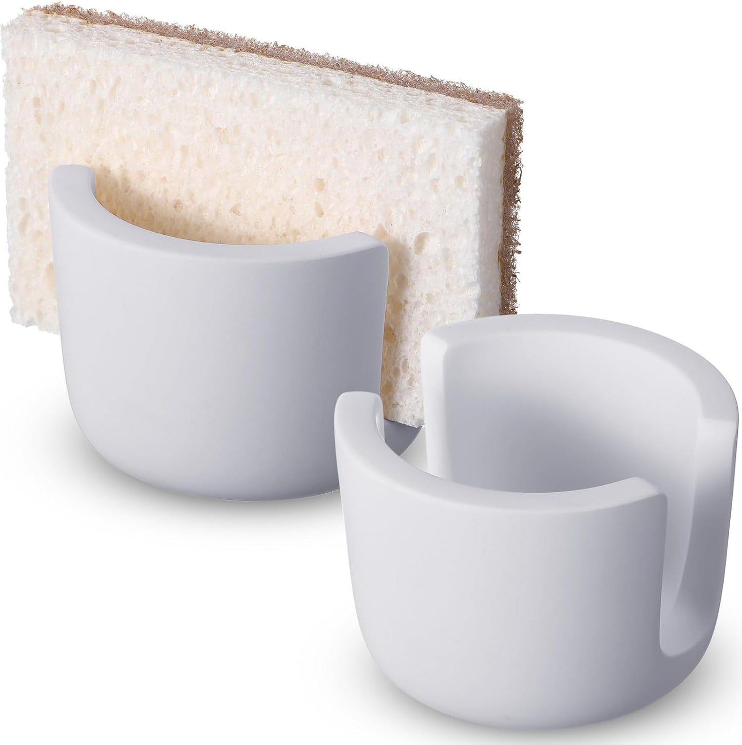 Geelin 2 Pack Diatomite Stone Sponge Holder for Kitchen Sink Absorbent Sponge Drying Rack Dish Organizer Kitchen Accessories Sink Tray(Grey)