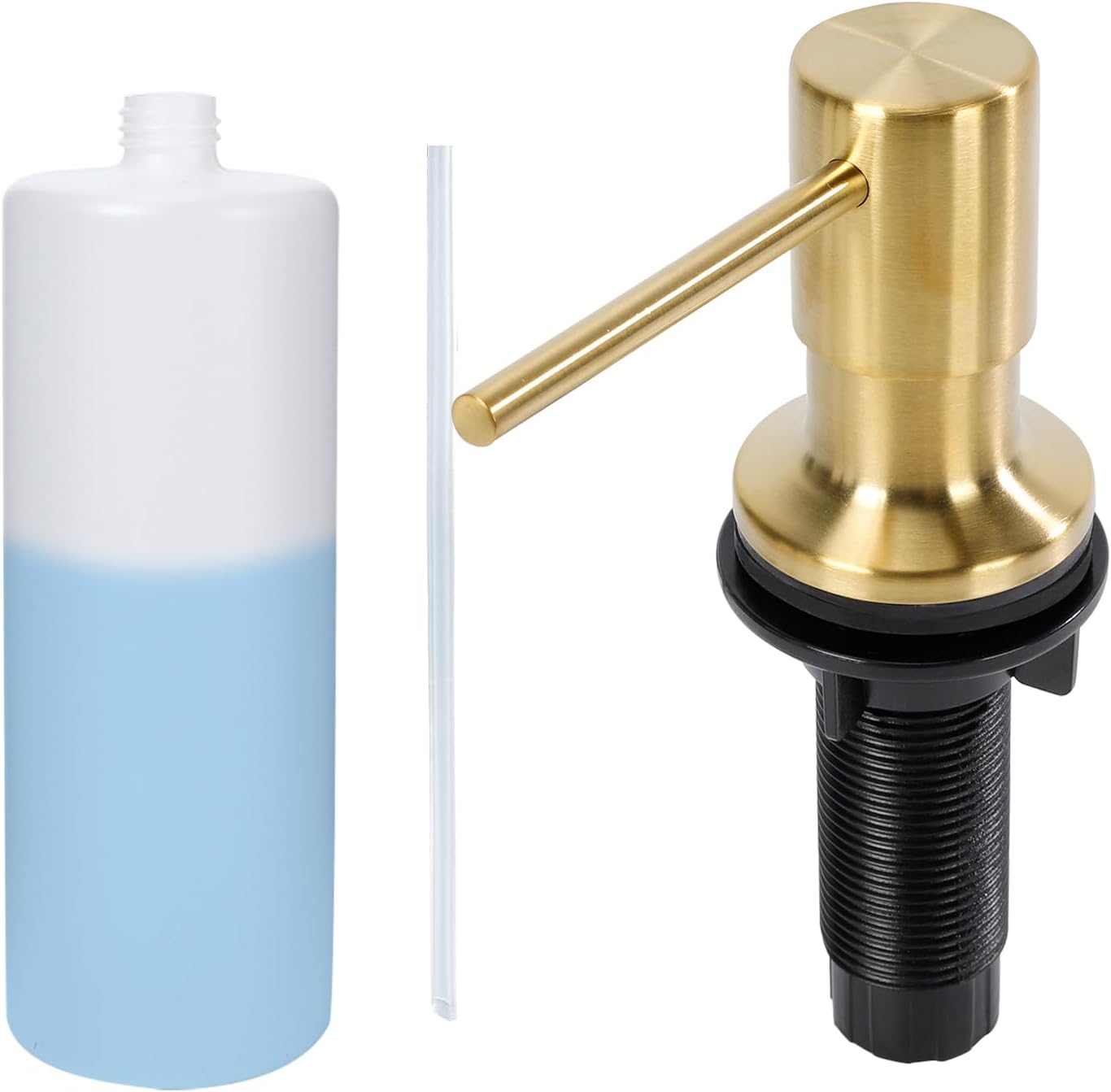 Soap Dispenser for Kitchen Sink Built in Sink Soap Dispenser, Countertop Soap Dispenser with 500ML/18OZ Bottle Refill from Sink Soap Dispenser(Gold)