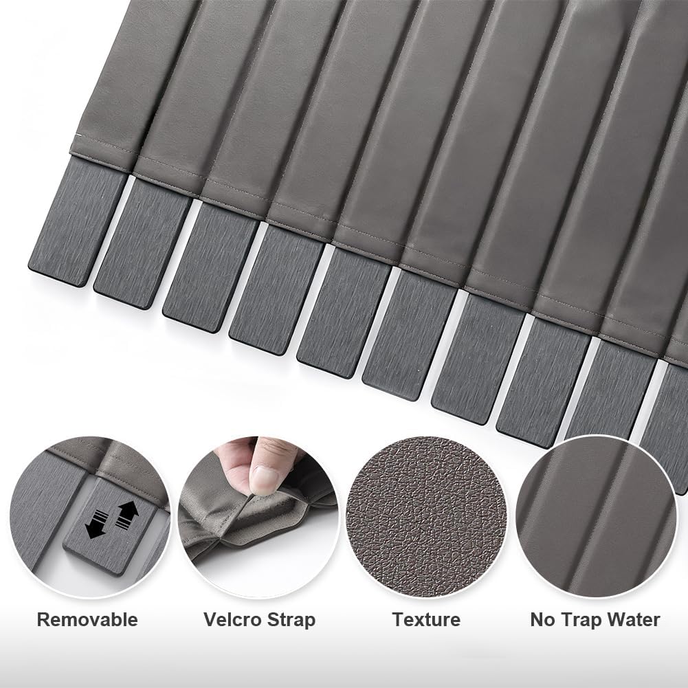 Large Stone Dish Drying Mat for Kitchen Counter, 25.2" × 16.1" Quick Dry Collapsible Diatomaceous Earth Mat with PU Leather, Absorbent Drying Matt for Dishes Cookware Bottles Cups, Waterproof Bottom