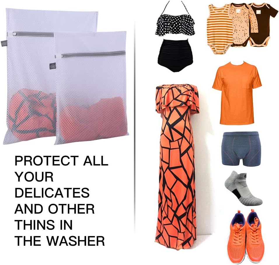 Kimmama Laundry Bags Mesh Wash Bag, Lingerie Bags for Washing Delicates, Net Washer Sack with Zipper, Dryer Pouch for Cleaning and Drying Cloths, Garment, Sweater, Bra, Pant, Sock, Toys, Hat