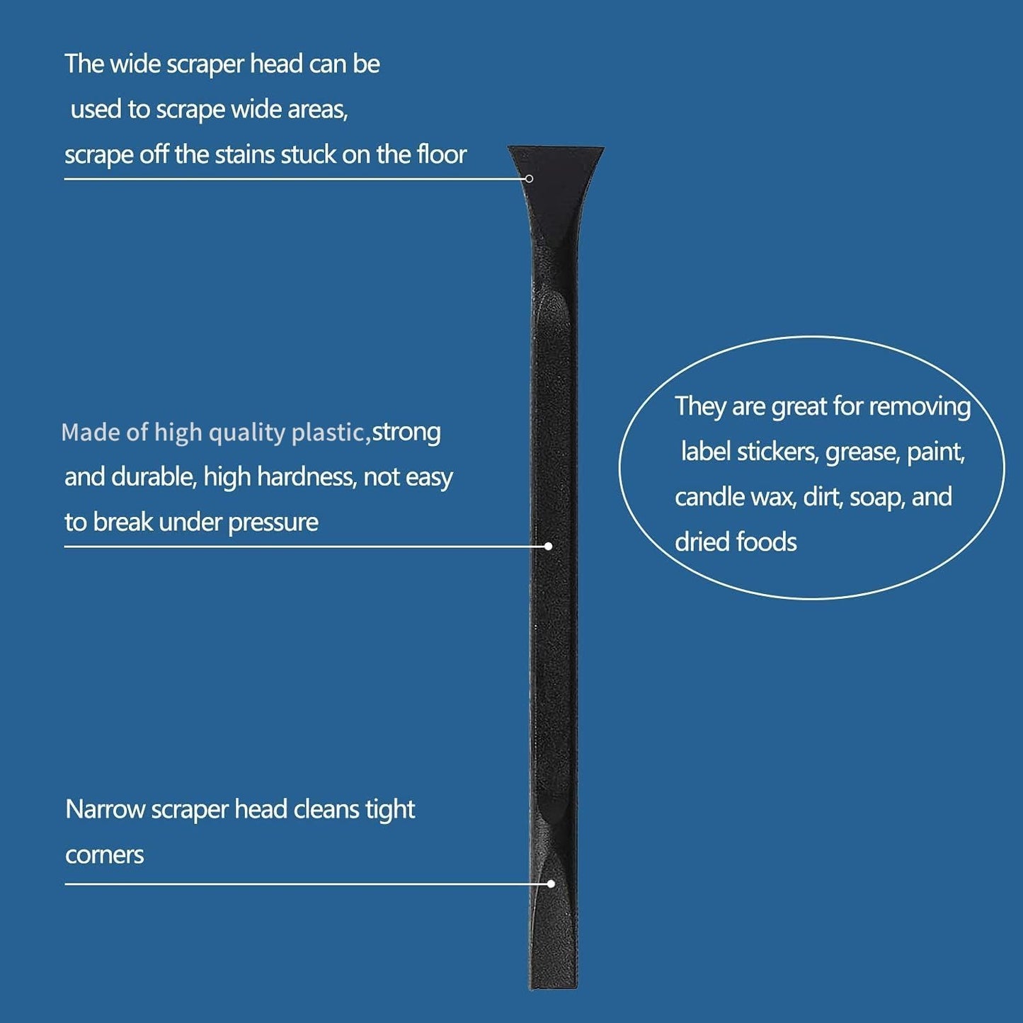 Tpyx Scraper Small Plastic Scraper Tool, Multi-Purpose Scraper Non-Scratch Cleaning Tool, Used in Narrow Spaces and Gaps, Perfect for Removing Oil stains, Labels, Food, Dirt, Paint, Etc. (3)