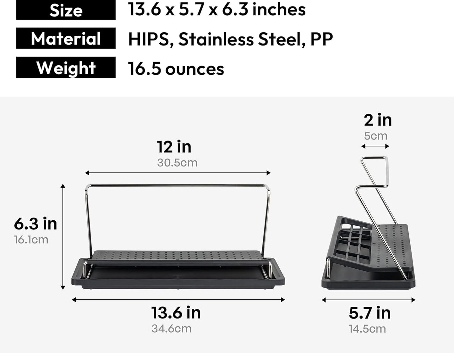carrotez Bottle Drying Rack, Tumbler Rack with Drain Tray - Narrow and Wide Openings with Various Capacity, Mug Type and Cup Type - Black