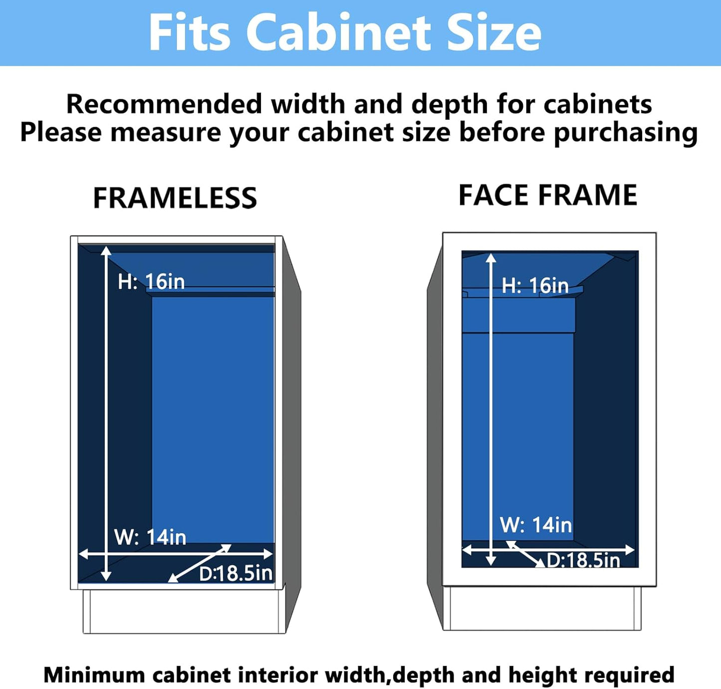 2 Tier Individual Pull Out Cabinet Organizer 13½" W x 18" D, Heavy Duty Cabinet Pull Out Shelves, Slide Out Drawers Organization for Kitchen Cabinets Bathroom