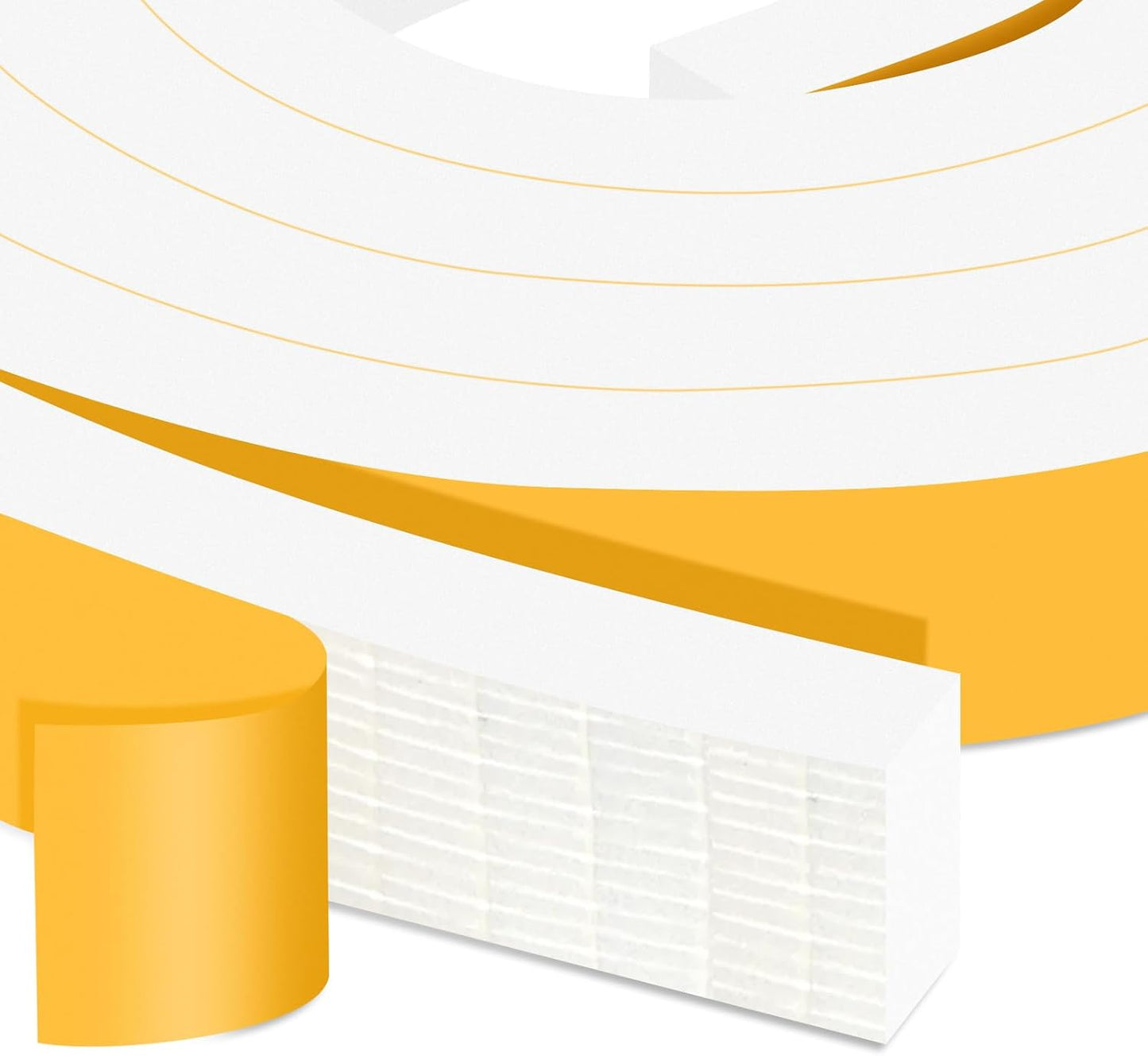 Strong Adhesive Weather Stripping for Doors and Windows, High Density Door Seal, SoundProof Weatherproof Foam Insulation Tape, Windproof, Anti-Scratch Weatherstrip (3/4 in x 1/2 in x 13Ft)