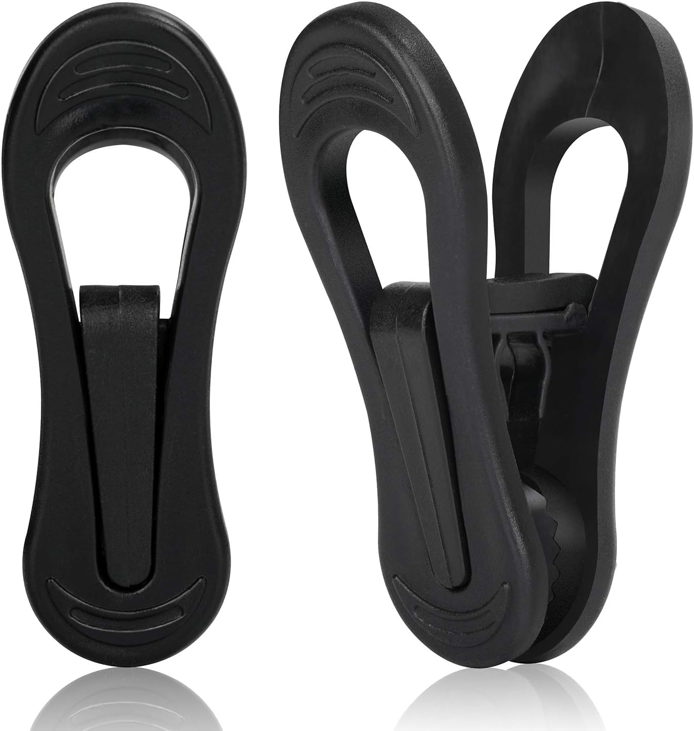 Tinfol 50pc Plastic Coat Hanger Clips, Black Strong Pinch Grip Finger Clips for Skirt Pant Hangers, Multi-Purpose Clothes Hanger Clip for Rounded Hangers