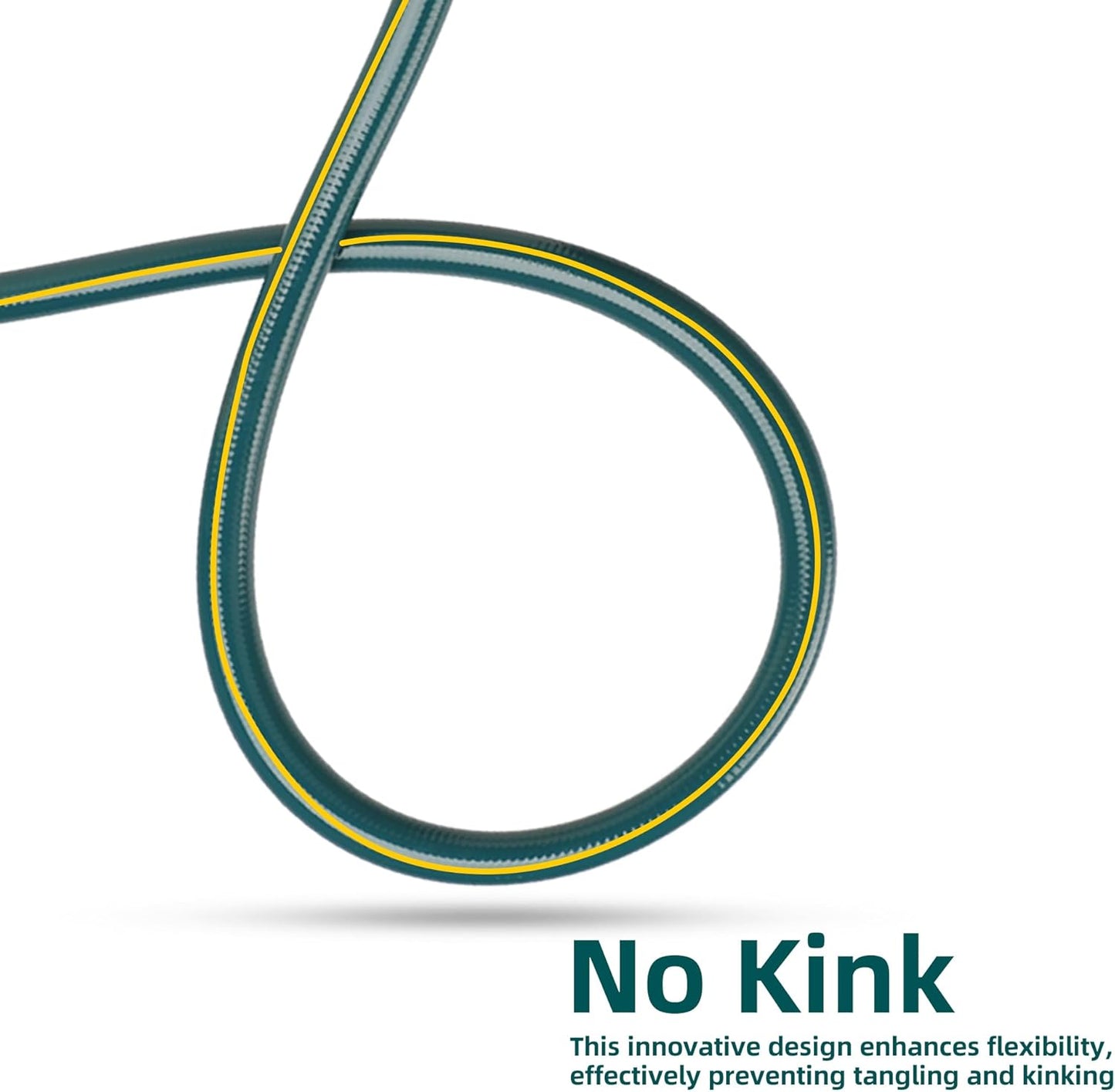 Solution4Patio Short Lead-in Green Garden Hose 3/4 in. x 6 ft.-Kink Free, Leakproof, Brass/Aluminum Male/Female Fittings -Heavy Duty Durable Flexible Lightweight Water Pipe for Household & Commercial