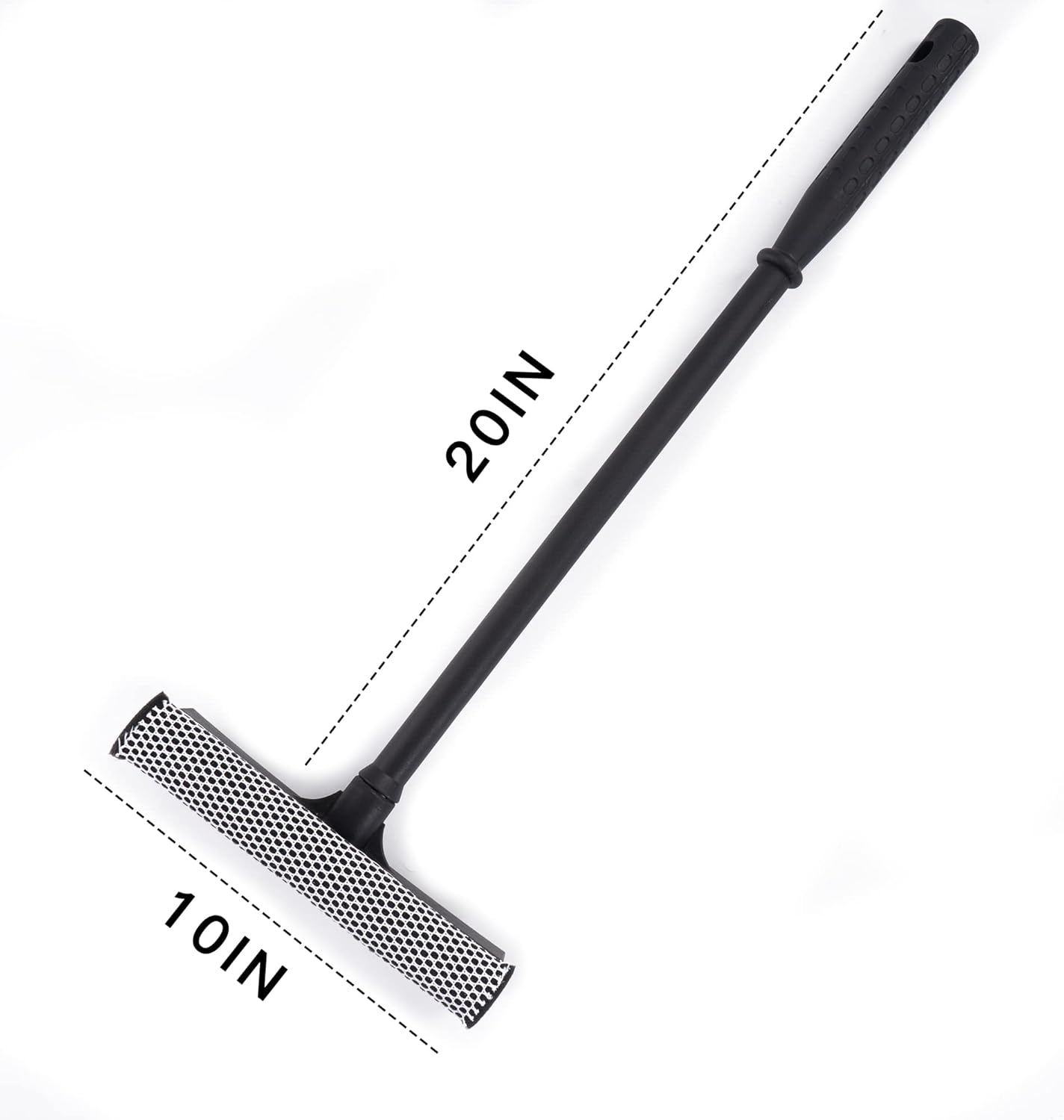 Matthew All Purpose Window Squeegee w/Premium Microfiber Cloth 3Pcs,Car Squeegee Windshield Cleaning Sponge and Rubber Squeegee,2-in-1 Window Cleaner Sponge(10'') and Soft Rubber With Pole 20''(3Pack)