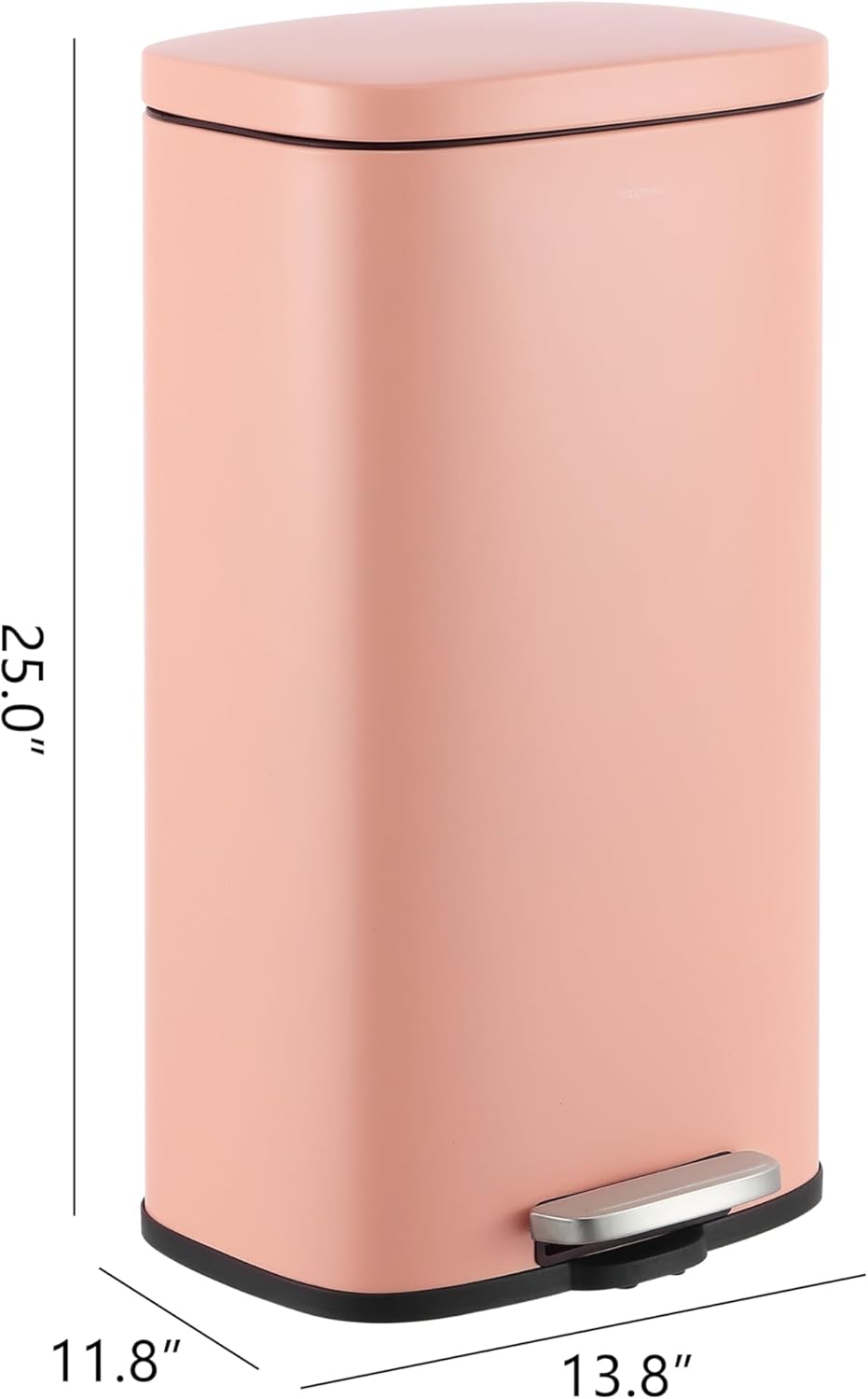 happimess HPM1011F Curtis 8-Gallon Step-Open Trash Can, Fingerprint Resistant, Modern, Minimalistic for Home, Kitchen, Laundry Room, Office, Bedroom, Bathroom, Flamingo Pink