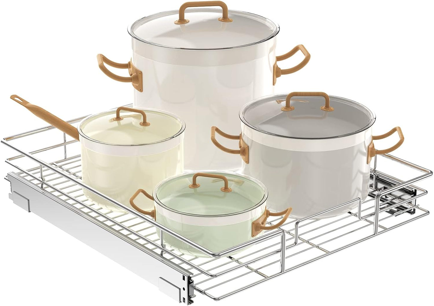 LOVMOR Pull Out Cabinet Organizer 22½" W x 21½" D, Kitchen Cabinet Pull Out Shelves Slide Out Storage